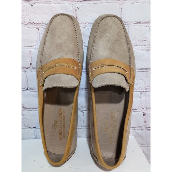 Donald J. Pliner Mens Vergil Tan Brown Suede Slip-On Driving Loafer Shoes 11.5 - Picture 2 of 15